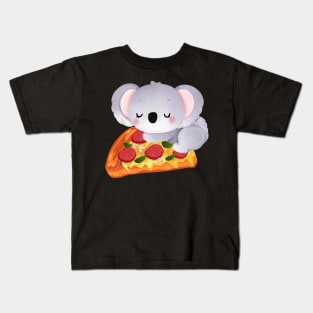 Cute Koala eats pizza perfect gift for pizza and koala lovers and pizza addicts Kids T-Shirt